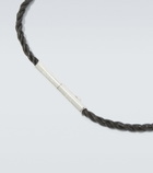 Bottega Veneta Leather sterling silver bracelet