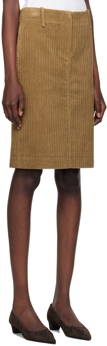 Nothing Written Beige H-Line Midi Skirt