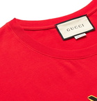 Gucci - Printed Cotton-Jersey T-Shirt - Men - Red