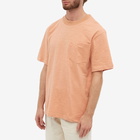 Checks Downtown Men's Slub Cotton Pocket T-Shirt in Faded Orange