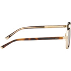 Gucci Gold & Brown Sqaure Frame Sunglasses