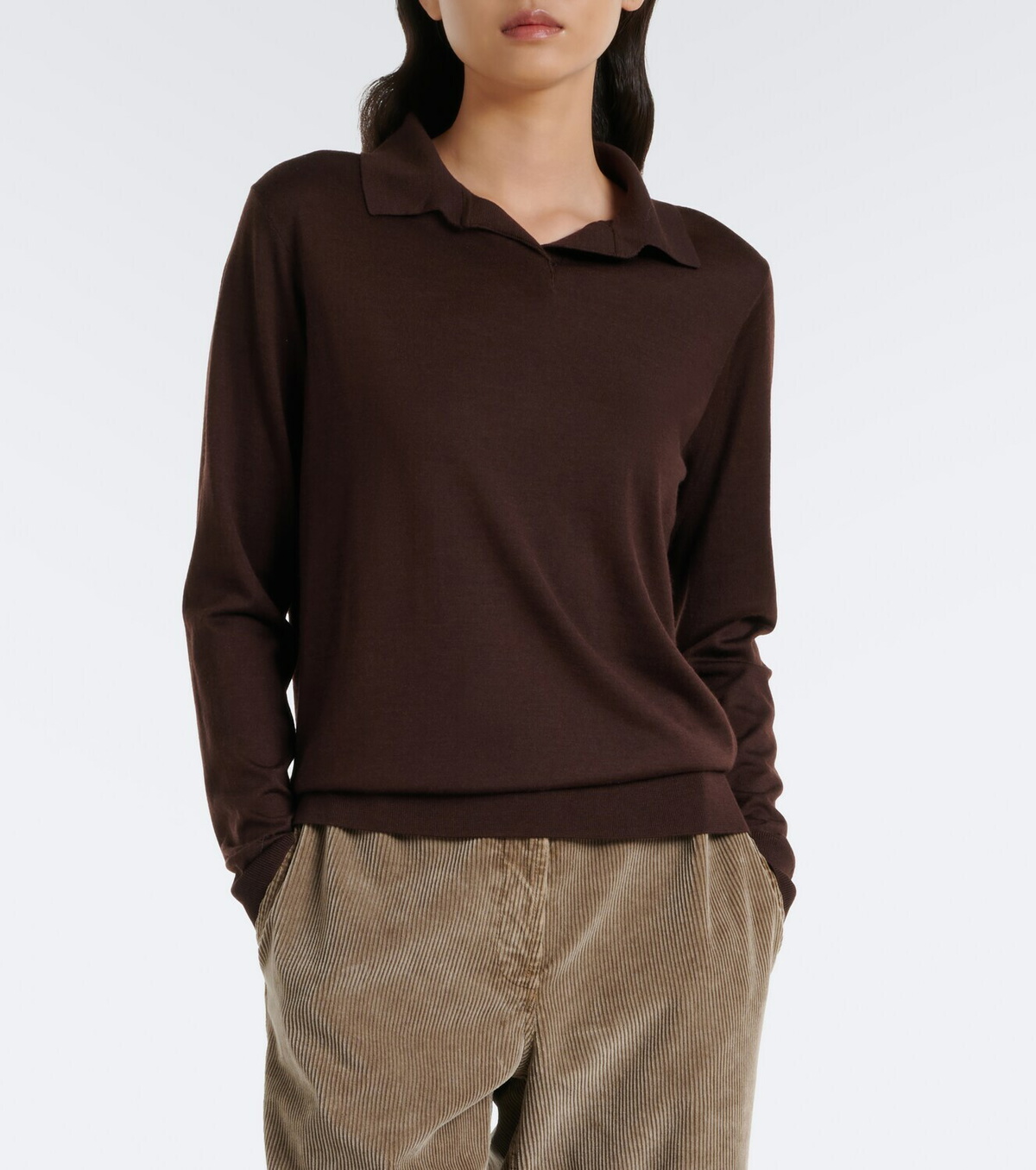 The Row Pauli wool and silk polo sweater