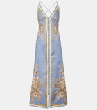 Zimmermann Ottie floral linen slip dress