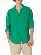 MC2 Saint Barth Man Green Linen Shirt Pamplona