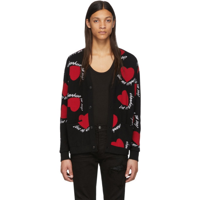 Photo: Amiri Black Cashmere Hearts Cardigan