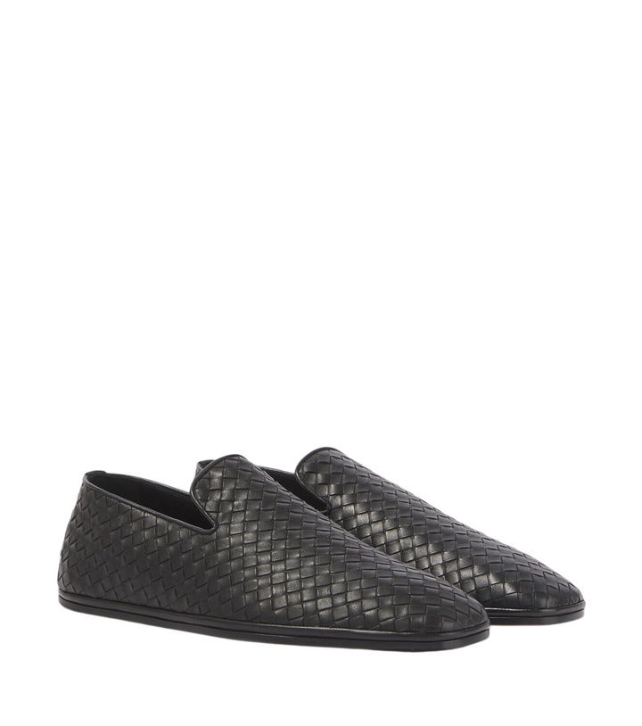 Photo: Bottega Veneta Palazzo Intrecciato leather slip-on shoes
