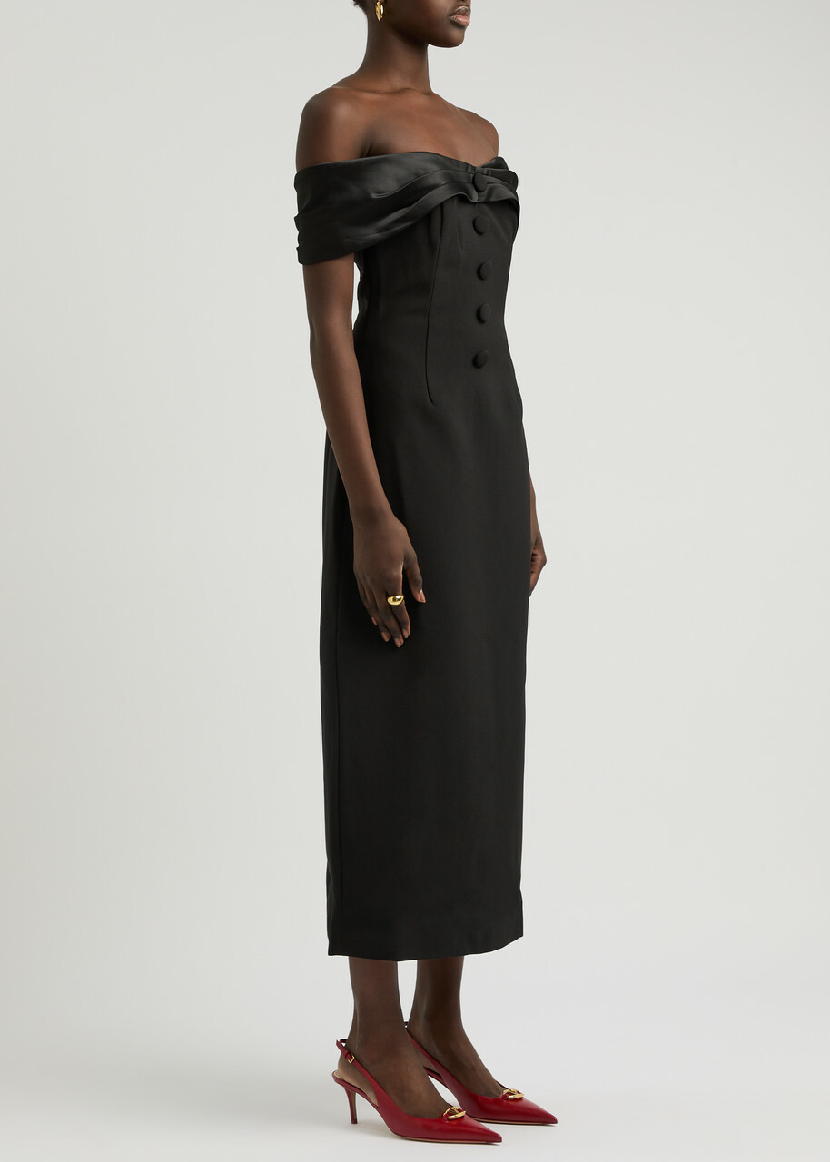 Odd Muse The Ultimate Muse Bow Midi Dress Black Odd Muse