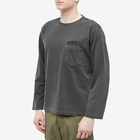 FrizmWORKS Men's Long Sleeve Pigment Dyed Mil T-Shirt in Charcoal