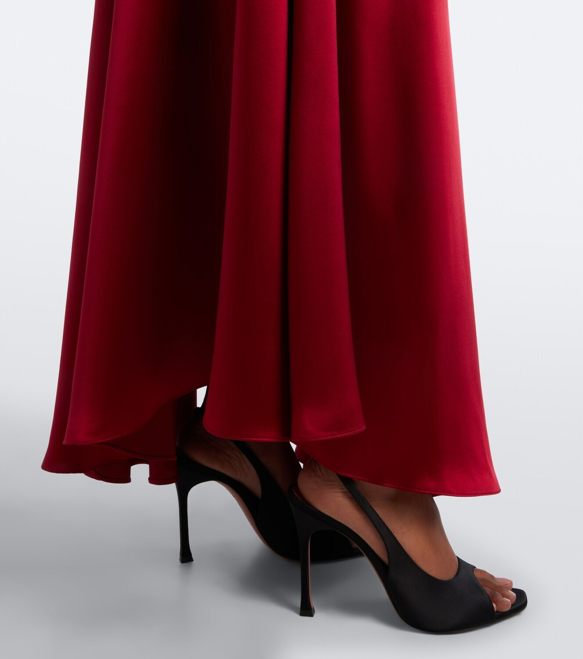 Rodarte Silk satin and velvet midi dress