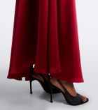 Rodarte Silk satin and velvet midi dress
