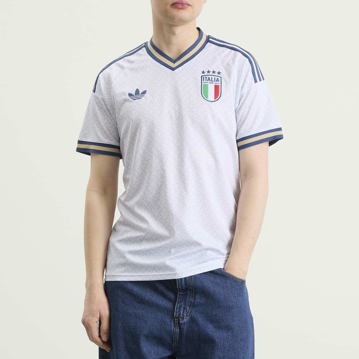 Adidas Men's Italy Away Third Jersey in Aero Blue