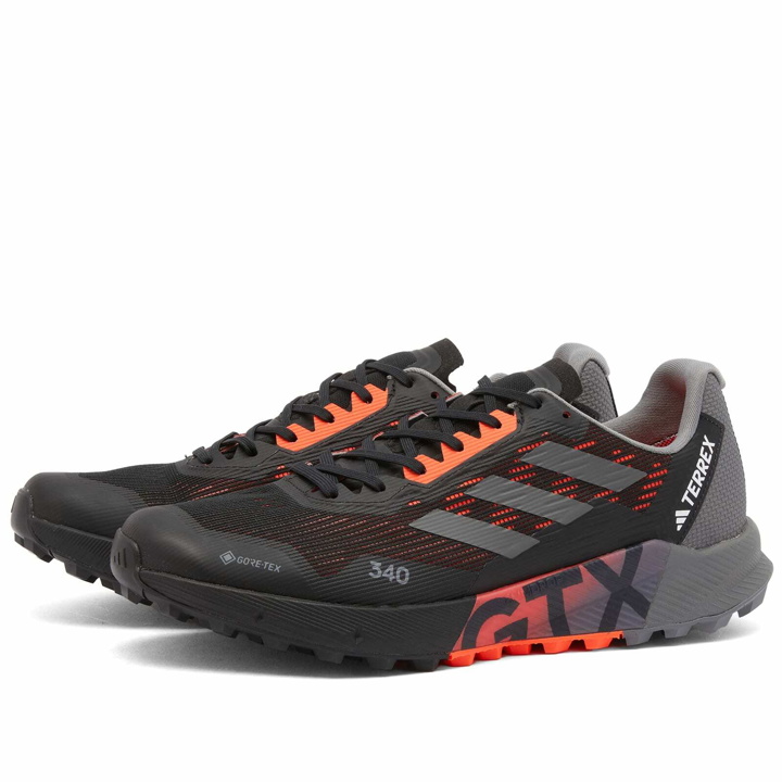 Photo: Adidas Men's Terrex Agravic Flow 2 Gore-Tex Sneakers in Core Black/Grey