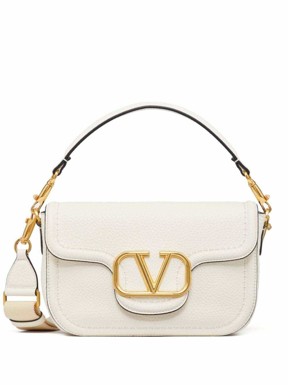 Valentino Garavani Women Ivory Leather Alltime Shoulder Bag