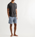 Hugo Boss - Checked Cotton Pyjama Shorts - Blue