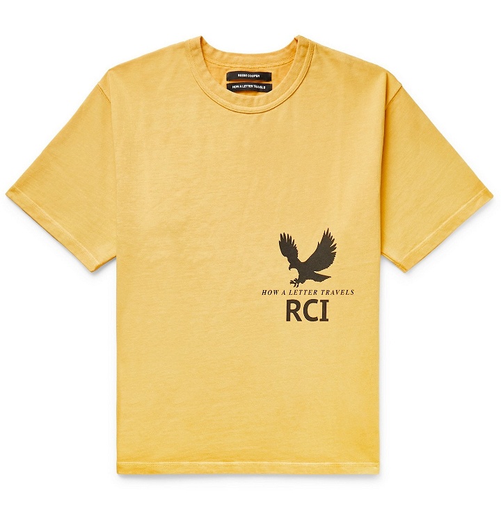 Photo: Reese Cooper® - Printed Cotton-Jersey T-Shirt - Yellow