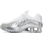 Nike White & Silver Shox R4 SE Sneakers