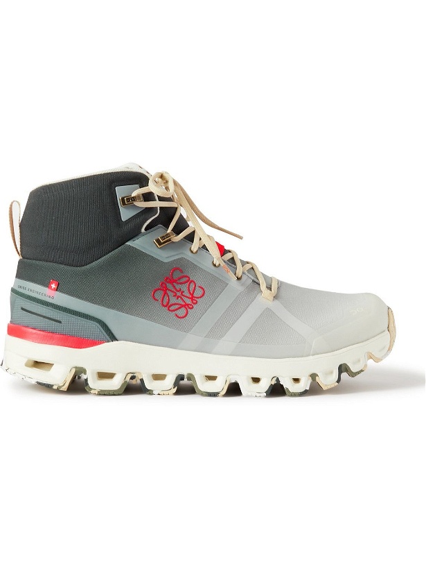 Photo: Loewe - On Cloudrock Logo-Print Dégradé Recycled Mesh Hiking Boots - Gray