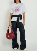 Ganni Printed Cotton T-shirt White