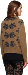 Puppets and Puppets Brown & Navy Jacquard Sweater