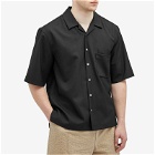s.k manor hill Men's Aloha Vacation Shirt in Black Tropical Wool