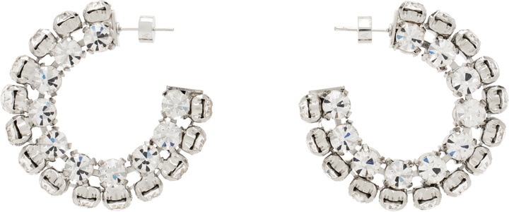 Photo: AREA Silver Small Crystal Hoop Earrings