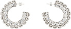 AREA Silver Small Crystal Hoop Earrings
