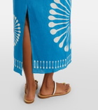 Cala de la Cruz Nara cutout floral linen midi dress