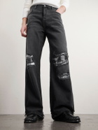 AMIRI - Distressed Wide-Leg Jeans - Black