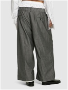 HED MAYNER Pinstriped Mohair & Wool Pants