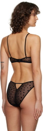 Le Petit Trou Black Flocked Bra