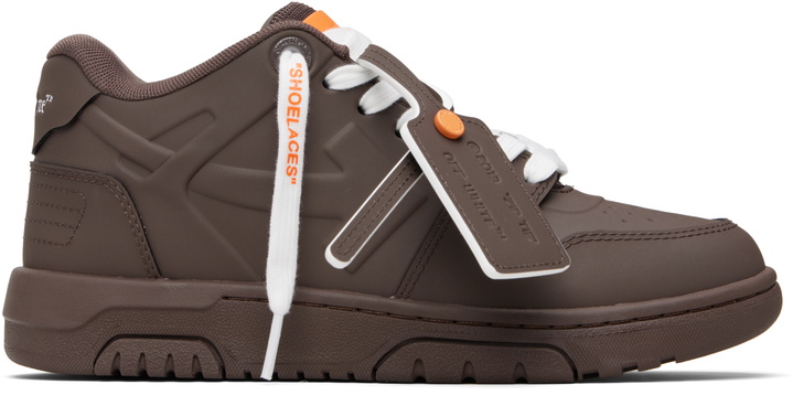 Photo: Off-White Brown 'Out Of Office' Molded Sneakers