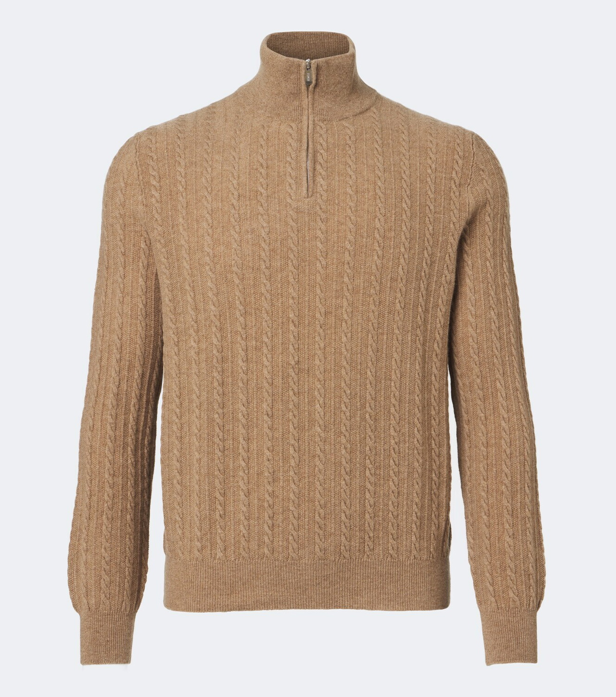 Fedeli Cable-knit cashmere half-zip sweater