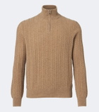Fedeli Cable-knit cashmere half-zip sweater