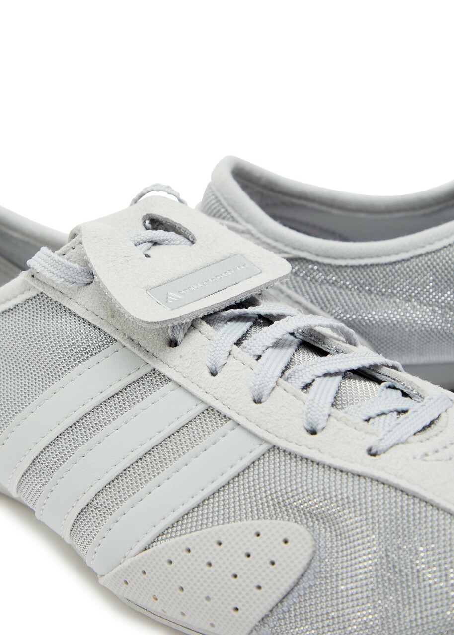 Adidas X Stella Mccartney Sportsmax 76 Metallic-weave Sneakers Grey