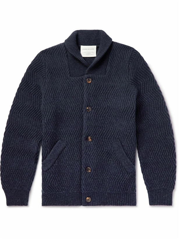 Photo: A Kind Of Guise - Caribou Ribbed Wool Cardigan - Blue