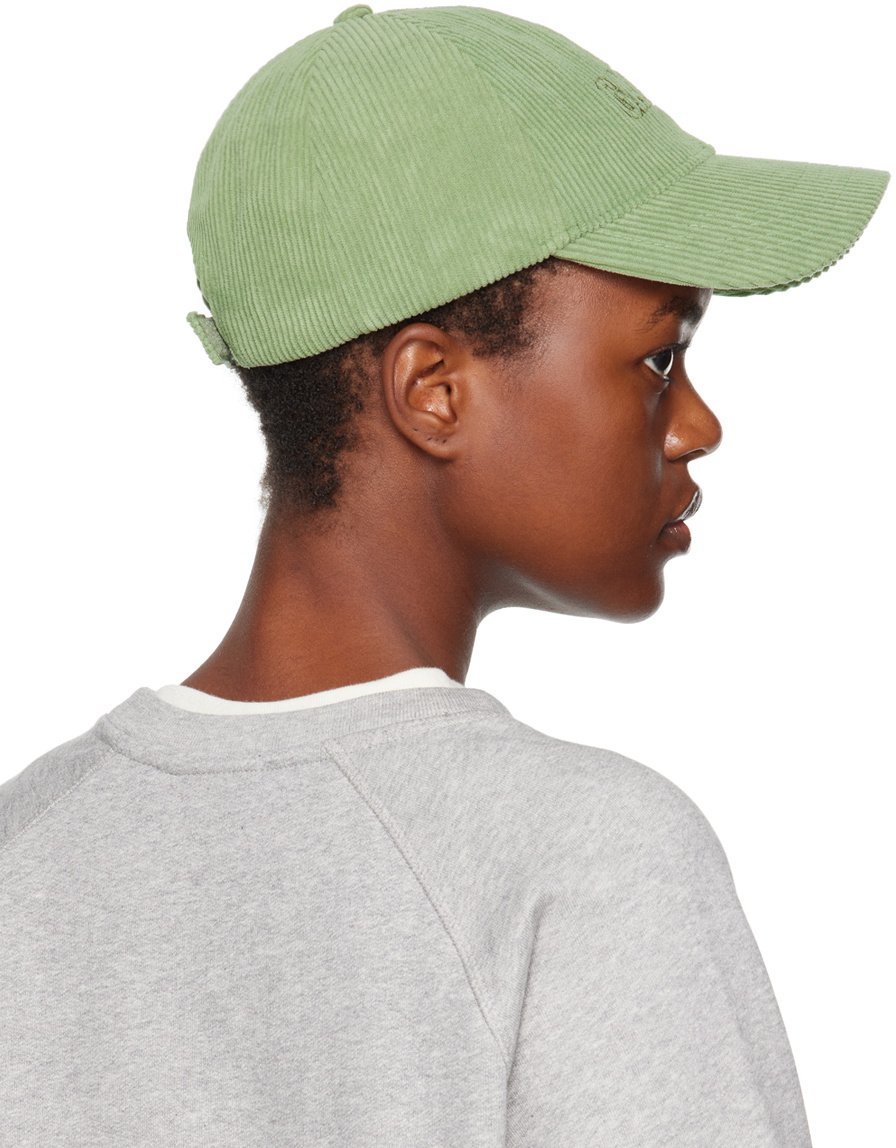 GANNI Green Embroidered Cap GANNI