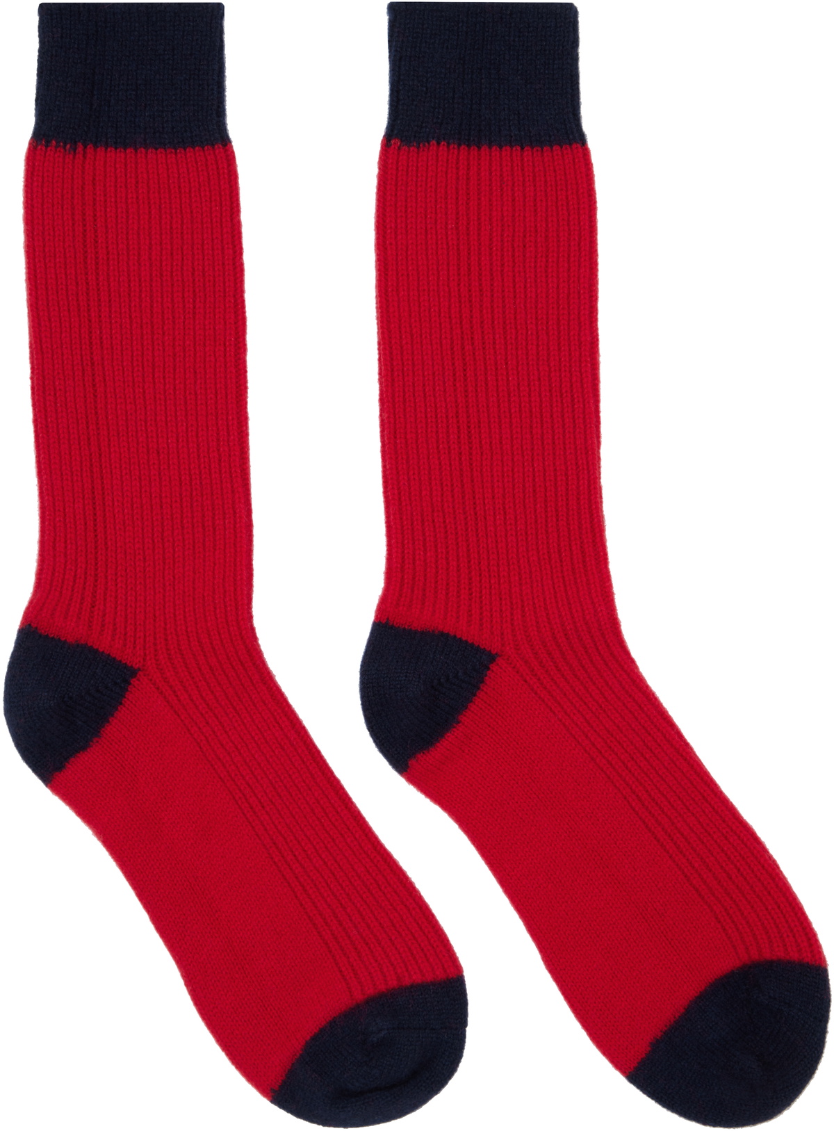 Guest in Residence Red & Navy 'The Soft' Socks