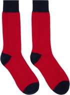 Guest in Residence Red & Navy 'The Soft' Socks