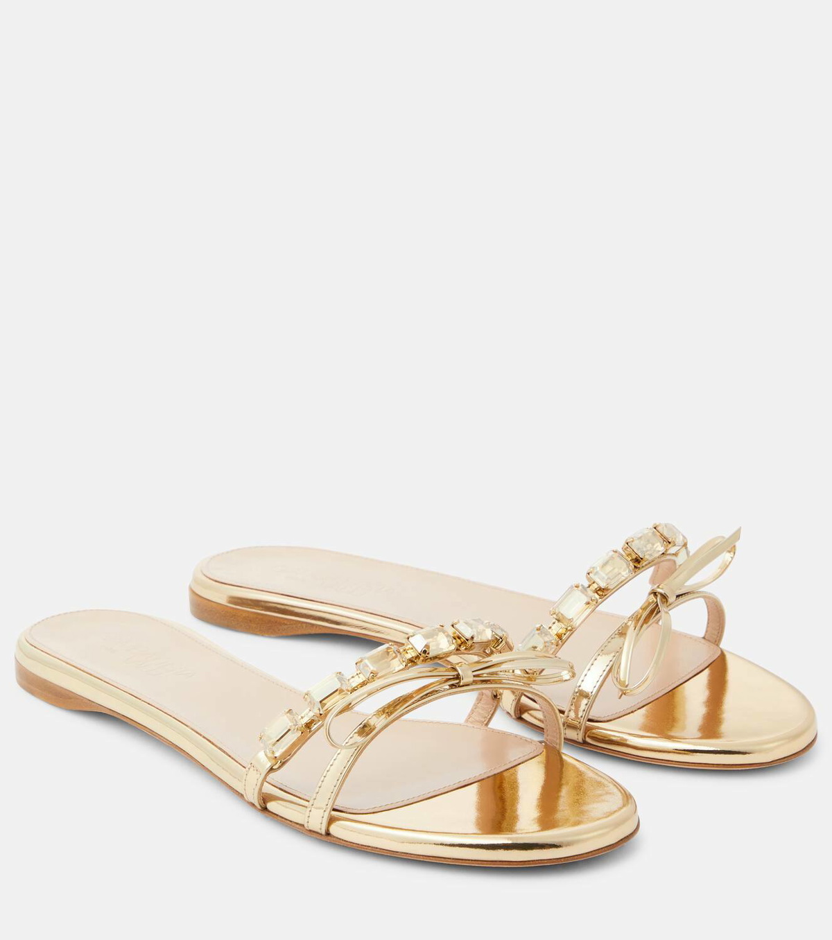 Giambattista Valli Metallic leather mules