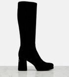 Valentino Garavani Fawcette VLogo suede knee-high boots