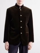Favourbrook - Nehru Cotton-Velvet Blazer - Green
