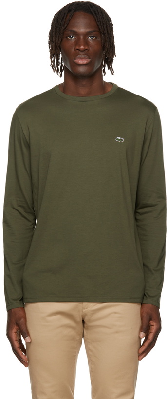 Photo: Lacoste Green Pima Cotton Long Sleeve T-Shirt