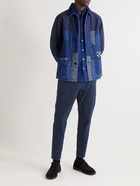 Blue Blue Japan - Tapered Embroidered Sashiko Cotton Trousers - Blue