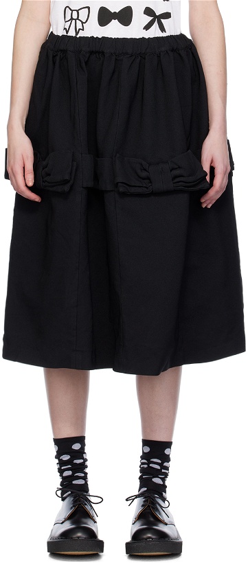 Photo: Comme des Garçons Girl Black Bow Midi Skirt