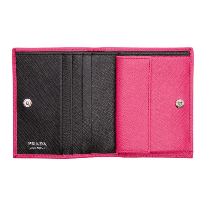 Prada Leather logo-detail Card Holder - Pink