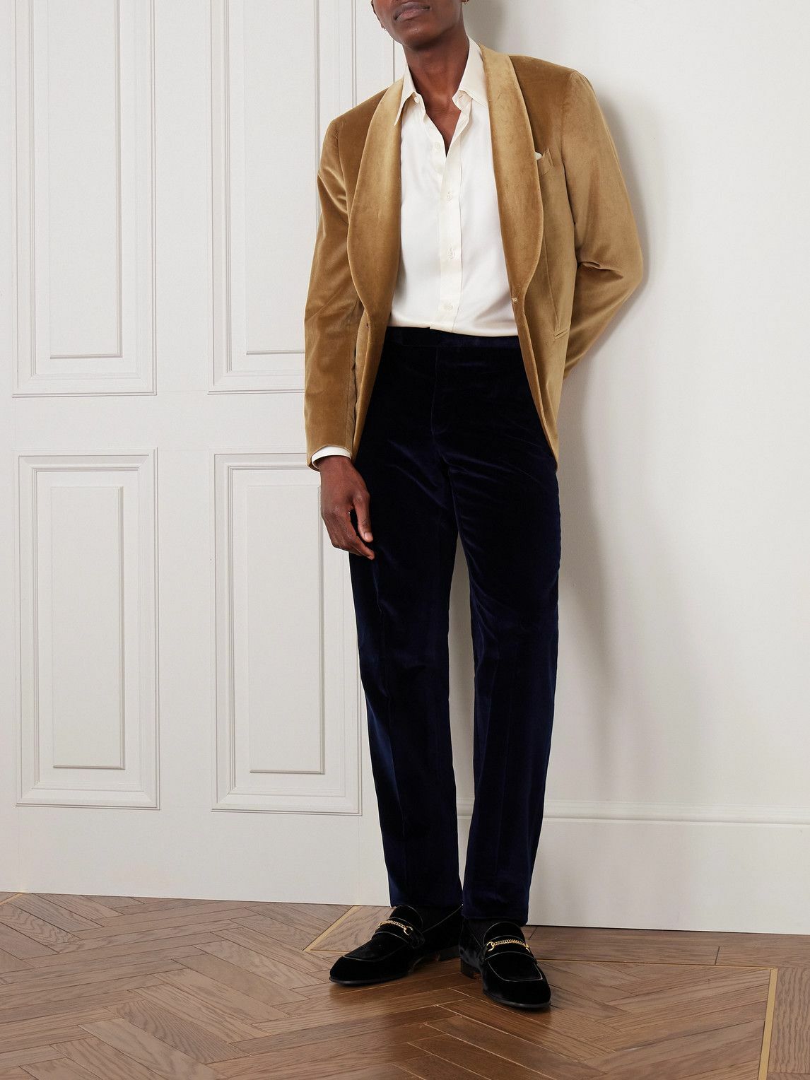 Boglioli - Slim-Fit Shawl-Lapel Cotton-Velvet Tuxedo Jacket - Brown