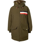 Moncler Genius - 2 Moncler 1952 Oversized Striped Shell-Trimmed Gabardine Hooded Parka - Men - Army green