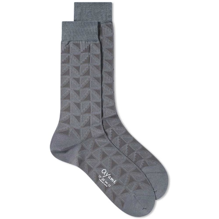 Photo: Ayame Socks Flag Solid Tonal Sock Grey