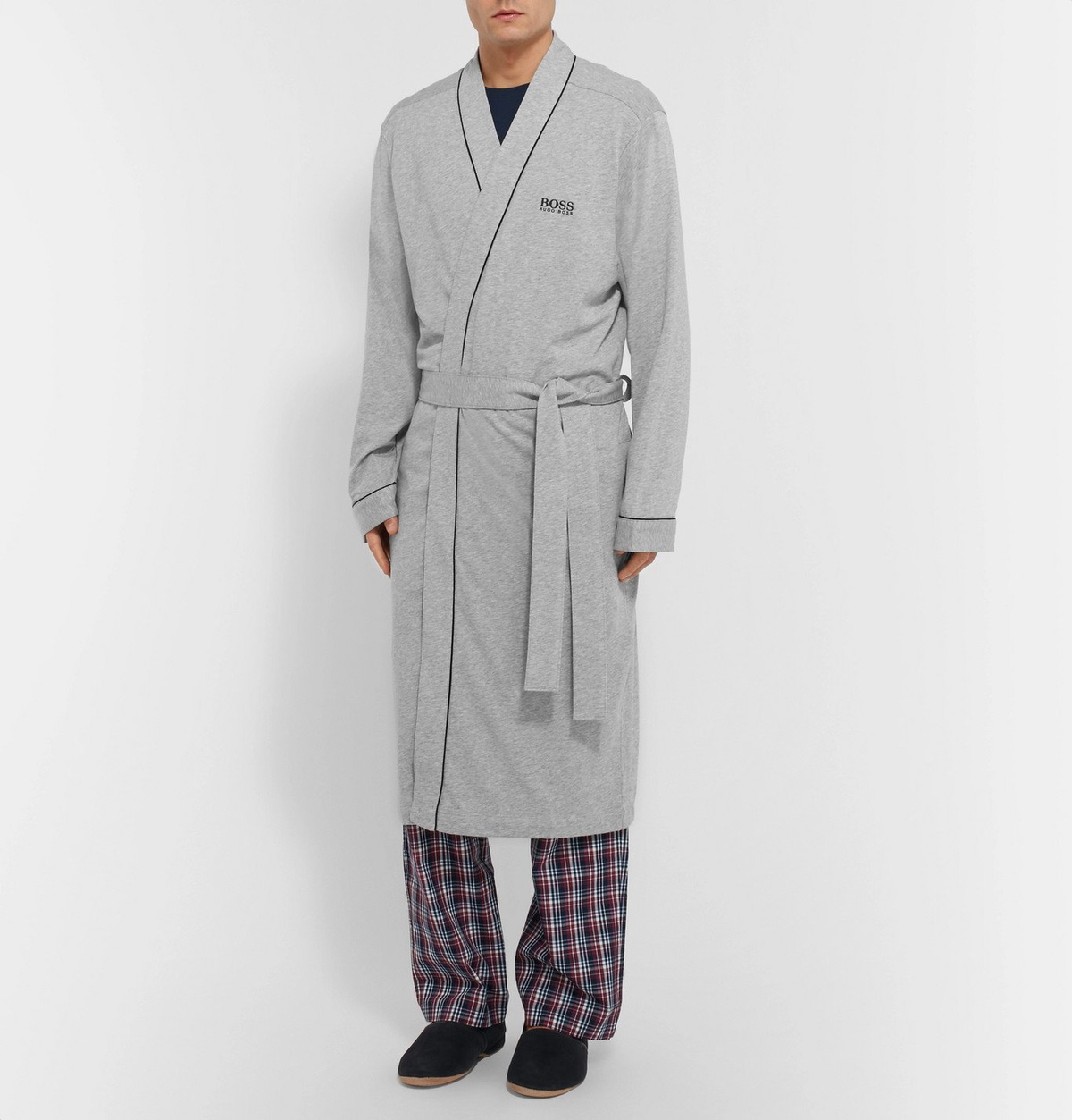 Hugo Boss - Cotton-Jersey Robe - Gray Hugo Boss