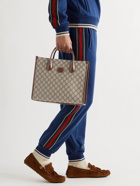 GUCCI - Leather-Trimmed Monogrammed Coated-Canvas Tote Bag